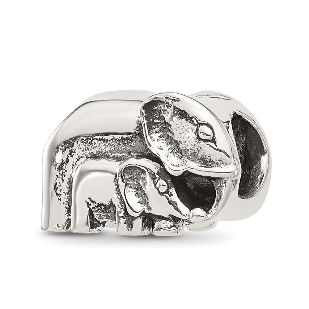 925 Sterling Silver Reflections Mommy & Baby Elephant Bracelet Charm Bead